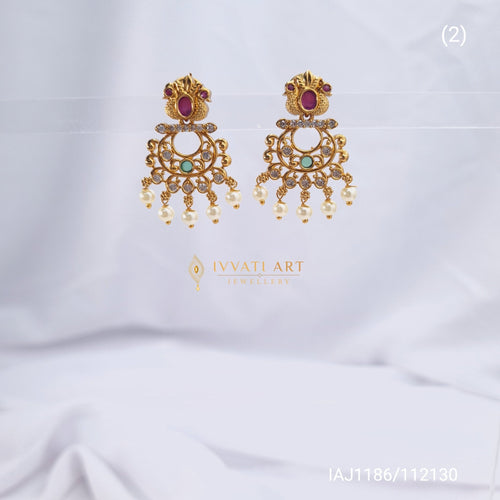 Copper Chandbali Jhumka Earrings jewellery - Jhumka | Ivvati Art Jewellery
