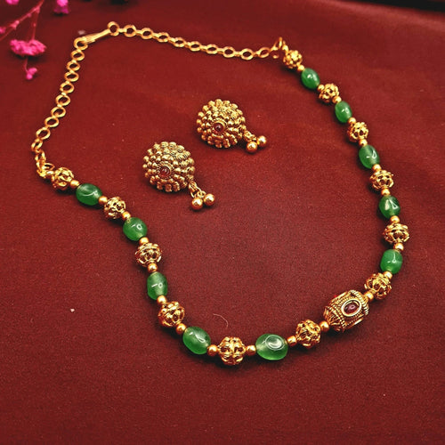 Copper Green Mala Necklace jewellery - Copper | Ivvati Art Jewellery