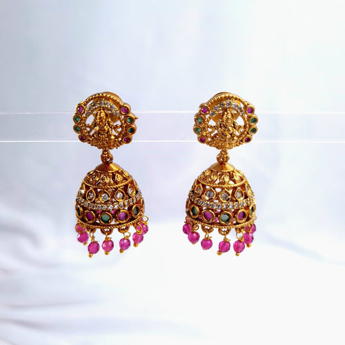 Copper Jhumka – Traditional Ethnic Earrings jewellery - Jhumka | Ivvati Art Jewellery