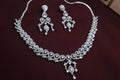 Crystal Gleam CZ Silver Necklace Set jewellery - JEWELLERY SET | Ivvati Art Jewellery