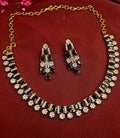 CZ & Black Stone Necklace Set jewellery - GOLD | Ivvati Art Jewellery