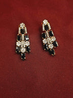 CZ & Black Stone Necklace Set jewellery - GOLD | Ivvati Art Jewellery