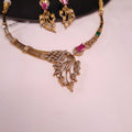 CZ Leaf Design Statement Necklace Set jewellery - CZ Necklace | Ivvati Art Jewellery