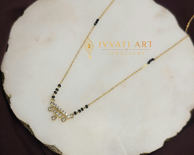 Designer Drop Mangalsutra for Women – Gold CZ Daily Wear | Aadhira jewellery - Mangalsutra | Ivvati Art Jewellery
