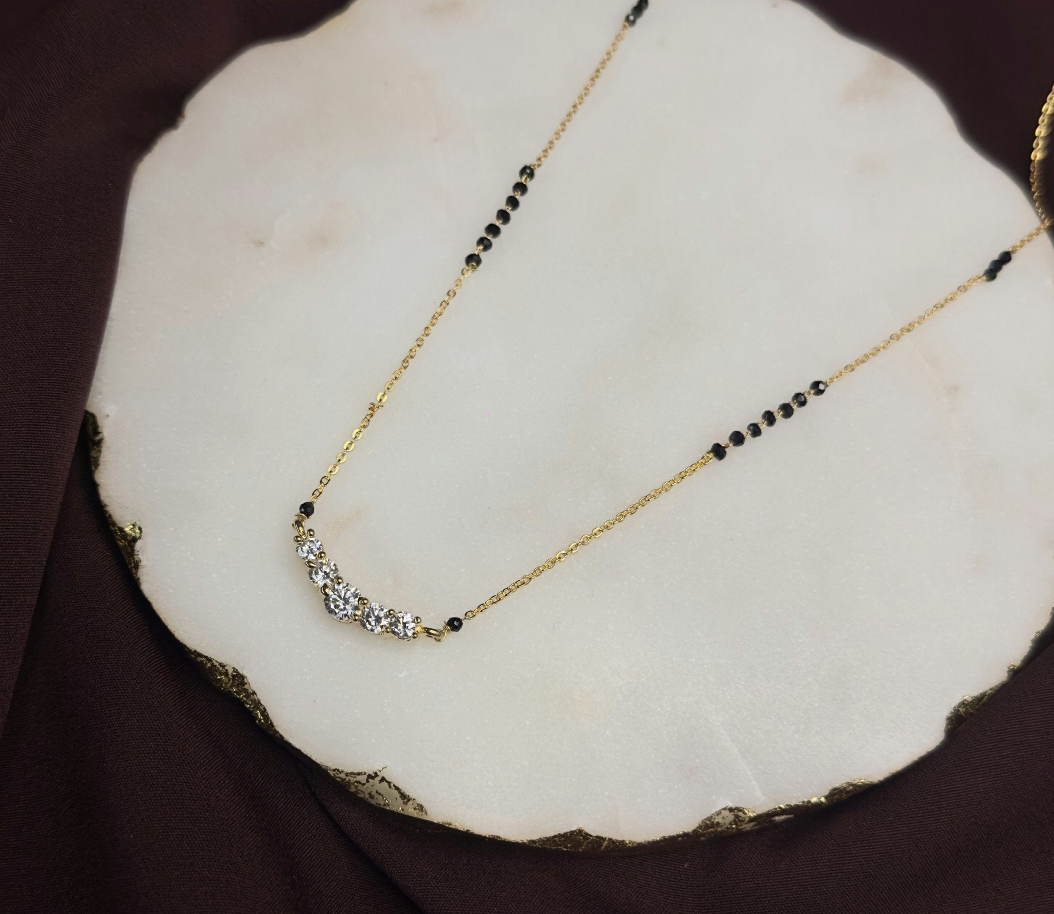 Diamond Bar Mangalsutra for Women – Gold Daily Wear | Ishira jewellery - Mangalsutra | Ivvati Art Jewellery