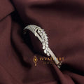 Diamond Leaf Elegance Bracelet with Silver Rhodium Finish – Ivvati Art Jewellery jewellery - Bangles | Ivvati Art Jewellery