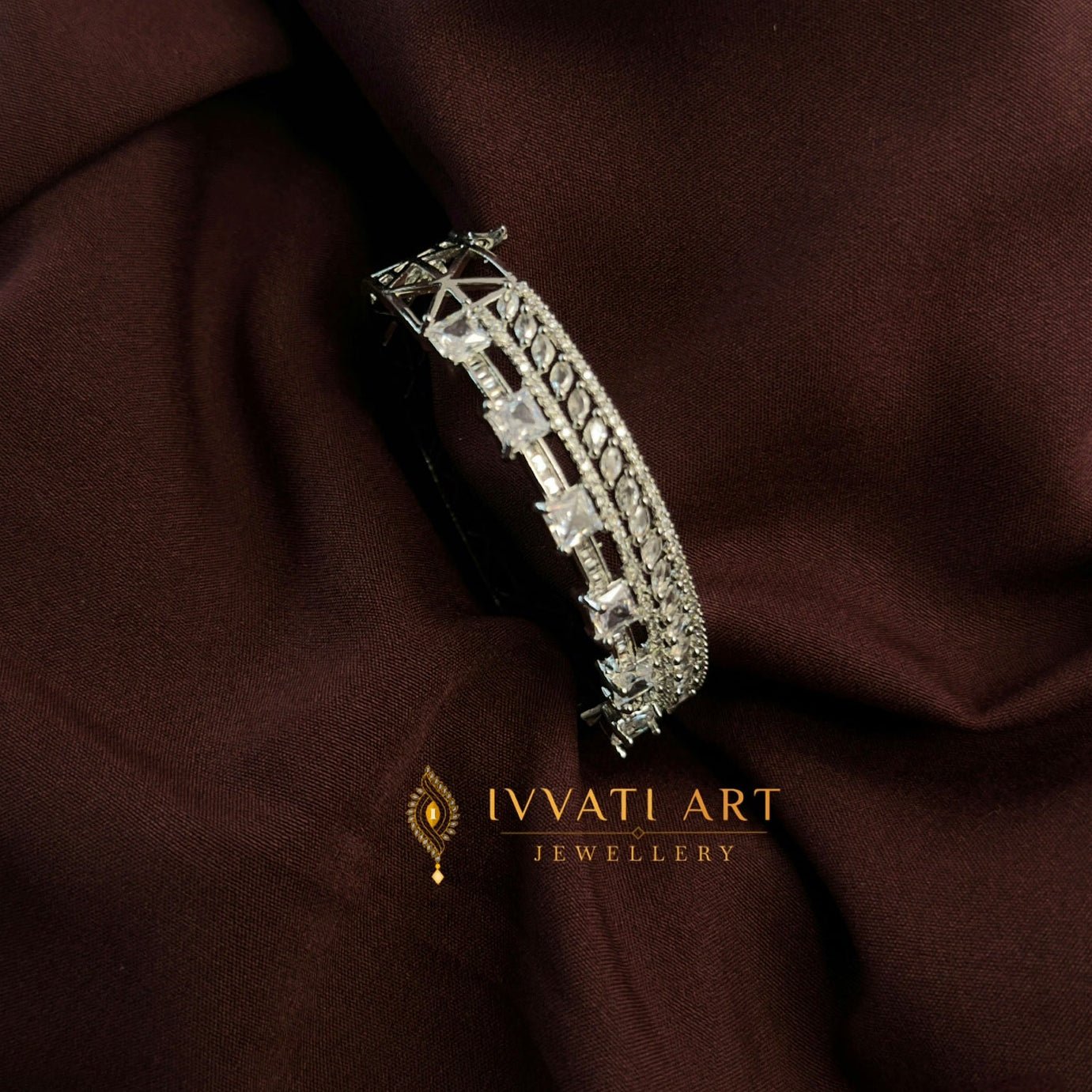 Diamond Royale Bracelet with Silver Rhodium Finish – Ivvati Art Jewellery jewellery - Bracelet | Ivvati Art Jewellery