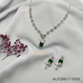 Emerald Elegance Necklace Set with Diamond Finish – Ivvati Art Jewellery jewellery - CZ Necklace | Ivvati Art Jewellery