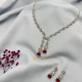 Emerald Grace Necklace Set with Diamond Silver Detailing – Ivvati Art Jewellery jewellery - CZ Necklace | Ivvati Art Jewellery