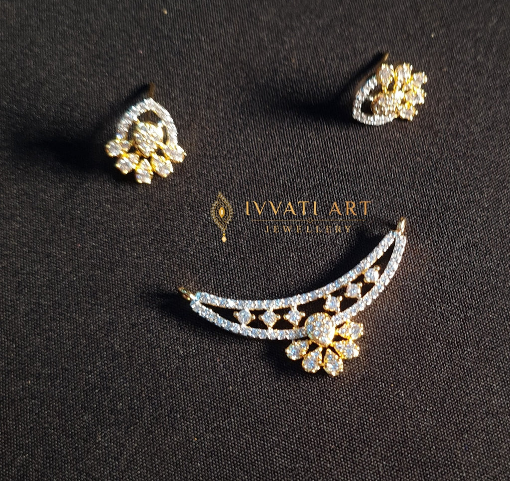 Floral AD Mangalsutra Set for Women – Gold Party Wear | Chandrika jewellery - Mangalsutra Set | Ivvati Art Jewellery