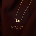 Floral CZ Mangalsutra for Women – Gold Daily Wear | Varnika jewellery - Mangalsutra | Ivvati Art Jewellery