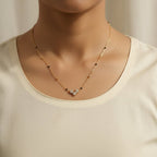 Floral CZ Mangalsutra for Women – Gold Daily Wear | Varnika jewellery - Mangalsutra | Ivvati Art Jewellery