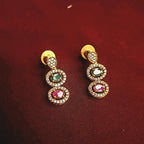 Gold Finish AD Necklace Set jewellery - GOLD | Ivvati Art Jewellery