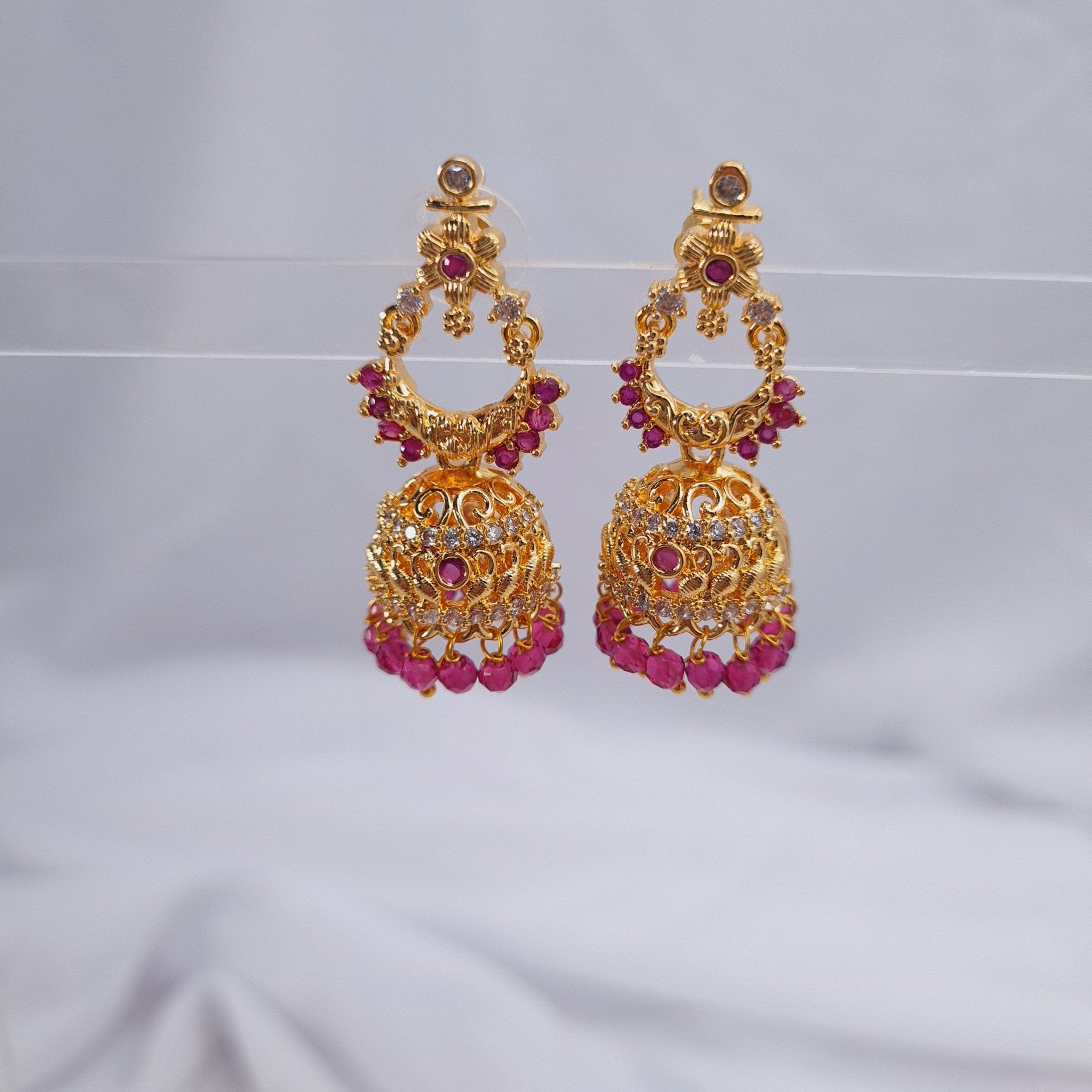 Gold - Plated Copper Jhumka Earrings jewellery - Jhumka | Ivvati Art Jewellery