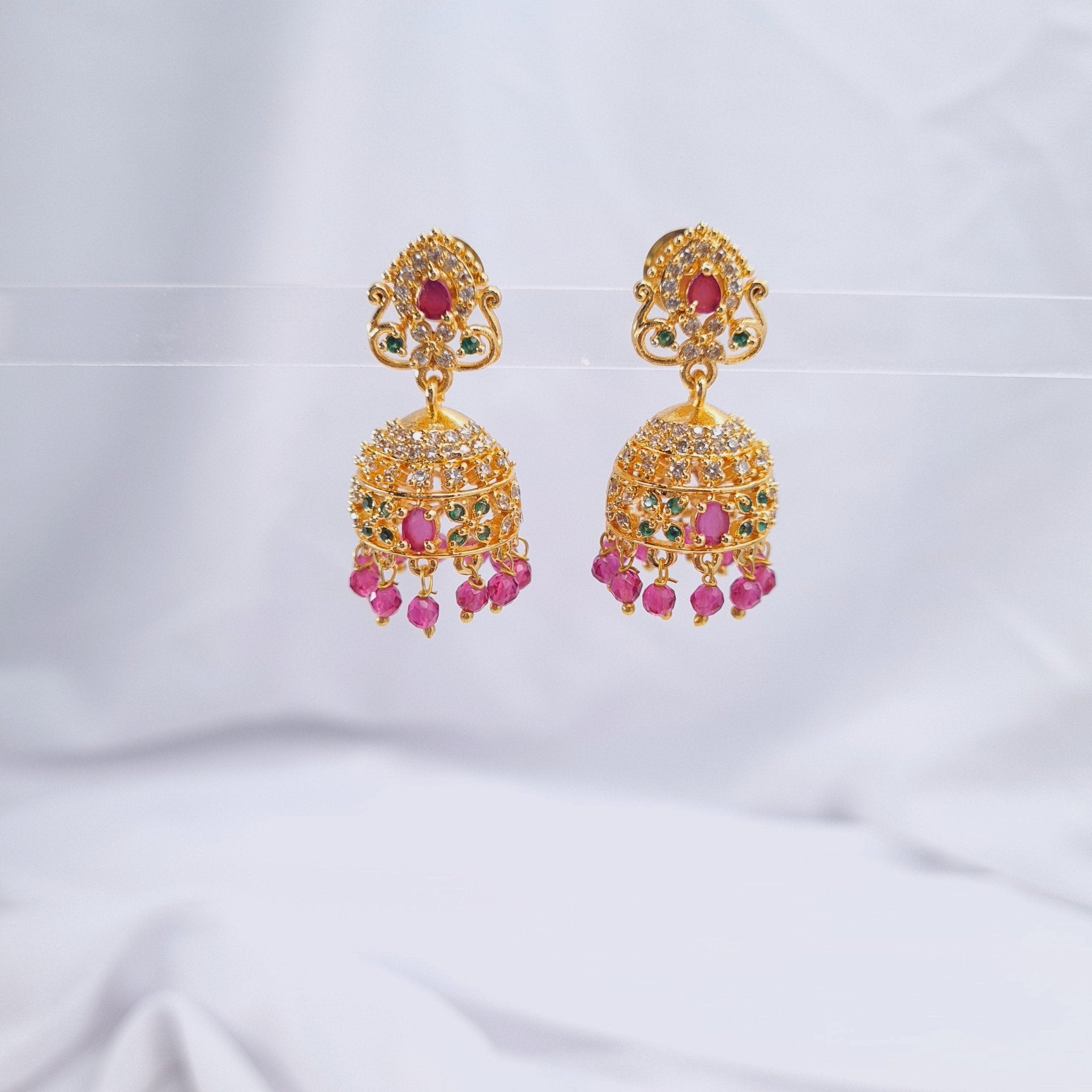 Gold Plated Copper Jhumka – Traditional Earrings jewellery - Jhumka | Ivvati Art Jewellery