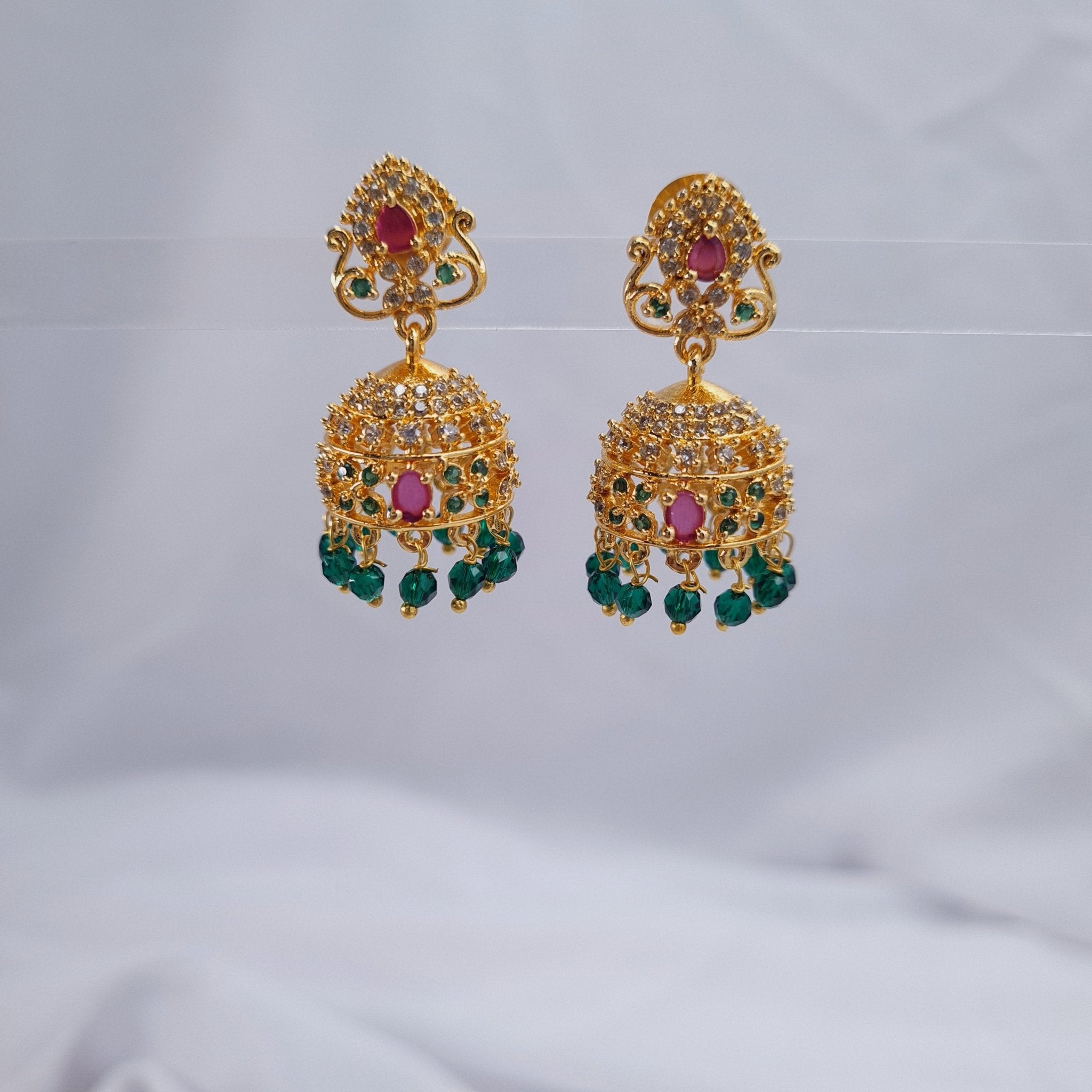 Gold Plated Copper Jhumka – Traditional Earrings jewellery - Jhumka | Ivvati Art Jewellery