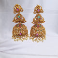 Gold Plated Copper Jhumka – Traditional Ethinic Earrings jewellery - Jhumka | Ivvati Art Jewellery