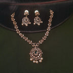 Gold Plated CZ Necklace jewellery - GOLD | Ivvati Art Jewellery