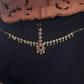 Gold - Plated Damini with Tikka – Pearl & CZ Bridal Headpiece jewellery - SHEESHPATTI | Ivvati Art Jewellery