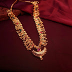Gold Plated Kolhapuri Saaj Necklace jewellery - GOLD | Ivvati Art Jewellery