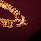Gold Plated Kolhapuri Saaj Necklace jewellery - GOLD | Ivvati Art Jewellery