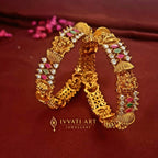 Gold - Plated Lakshmi Bangles jewellery - Copper | Ivvati Art Jewellery