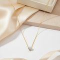 Gold solitaire pendant necklace for women | Ivvati demi-fine jewellery