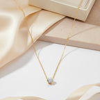 Gold solitaire pendant necklace for women | Ivvati demi-fine jewellery