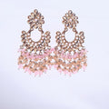 Golden Mirror Earrings with Pearl Danglers jewellery - Earrings | Ivvati Art Jewellery