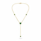 Green heart lariat necklace for women for party and festive wear