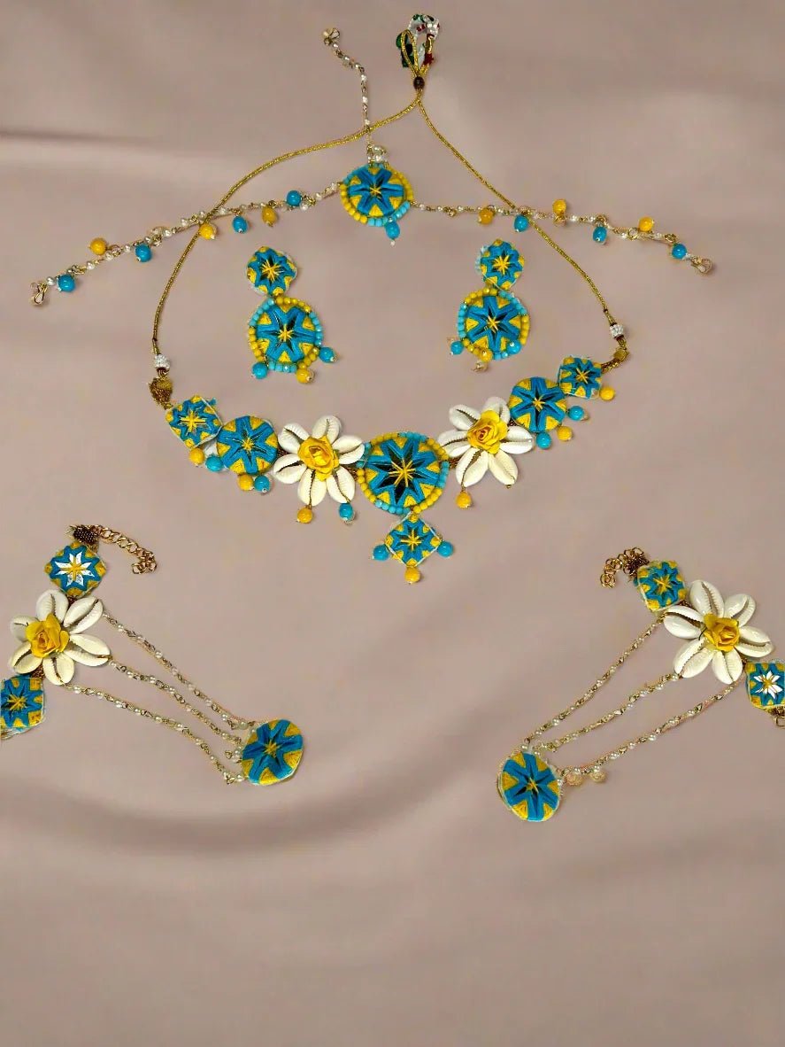 Handmade Flower Jewellery Set jewellery - Handmade Flower Jewellery Set | Ivvati Art Jewellery