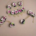 Handmade Flower Jewellery Set Purple jewellery - Handmade Flower Jewellery Set | Ivvati Art Jewellery