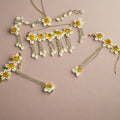 Handmade Flower Jewellery Set Yellow jewellery - Handmade Flower Jewellery Set | Ivvati Art Jewellery