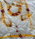 Handmade Flower Jewellery Set Yellow jewellery - Handmade Flower Jewellery Set | Ivvati Art Jewellery