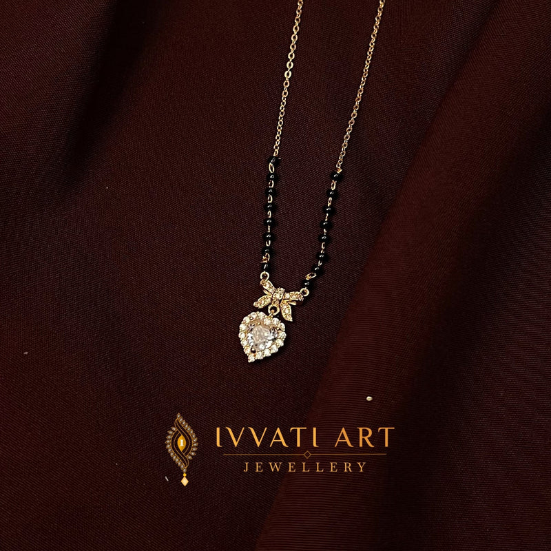 Heart CZ Mangalsutra for Women – Gold Daily Wear | Myraza jewellery - Mangalsutra | Ivvati Art Jewellery