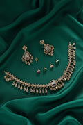 Ivvati changeable stone traditional gold finish necklace set with earrings