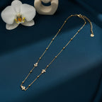 Demi-Fine American Diamond floral motif necklace for women by Ivvati Art Jewellery