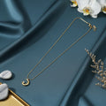 Ivvati Demi-Fine crescent CZ pendant necklace for women