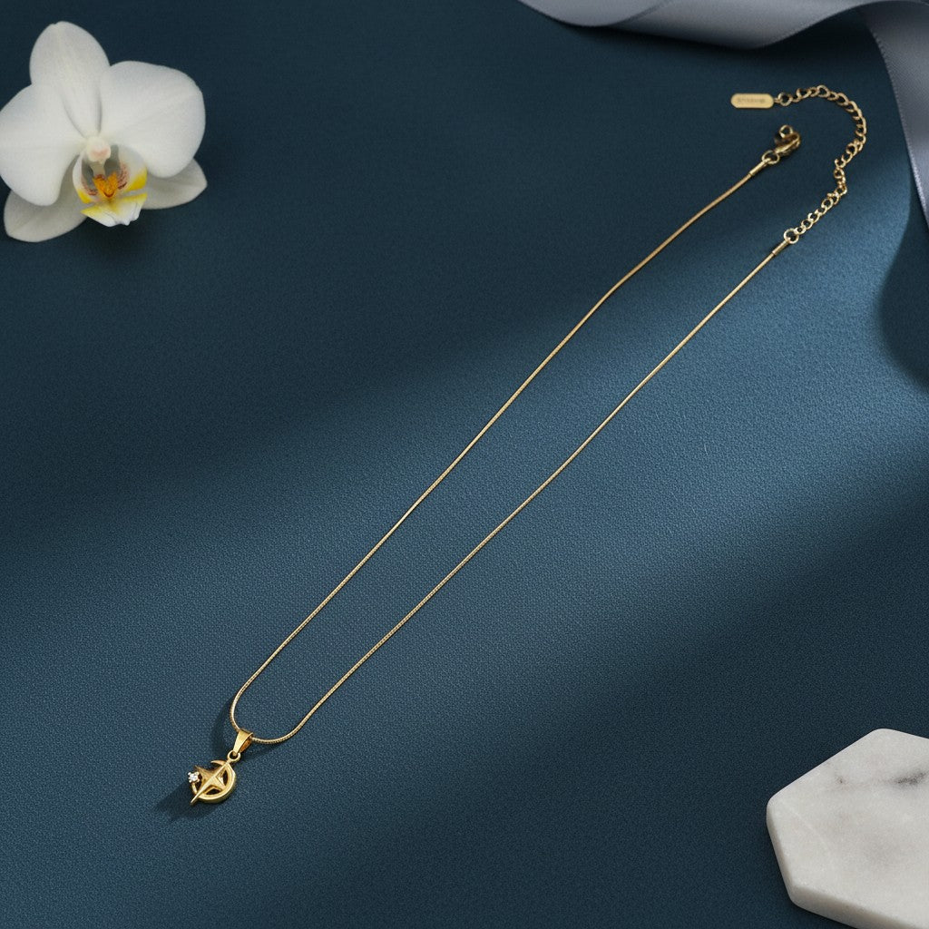 Ivvati Demi-Fine CZ abstract pendant necklace for women