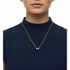 Demi-Fine gold-tone CZ pendant necklace with pear-shaped stones by Ivvati