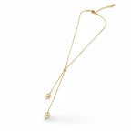 Minimal Demi-Fine floral Y necklace for everyday and office wear
