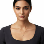 Demi-Fine gold-tone floral CZ pendant necklace by Ivvati
