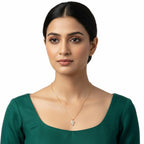 Demi-Fine gold finish leaf pendant necklace for women by Ivvati
