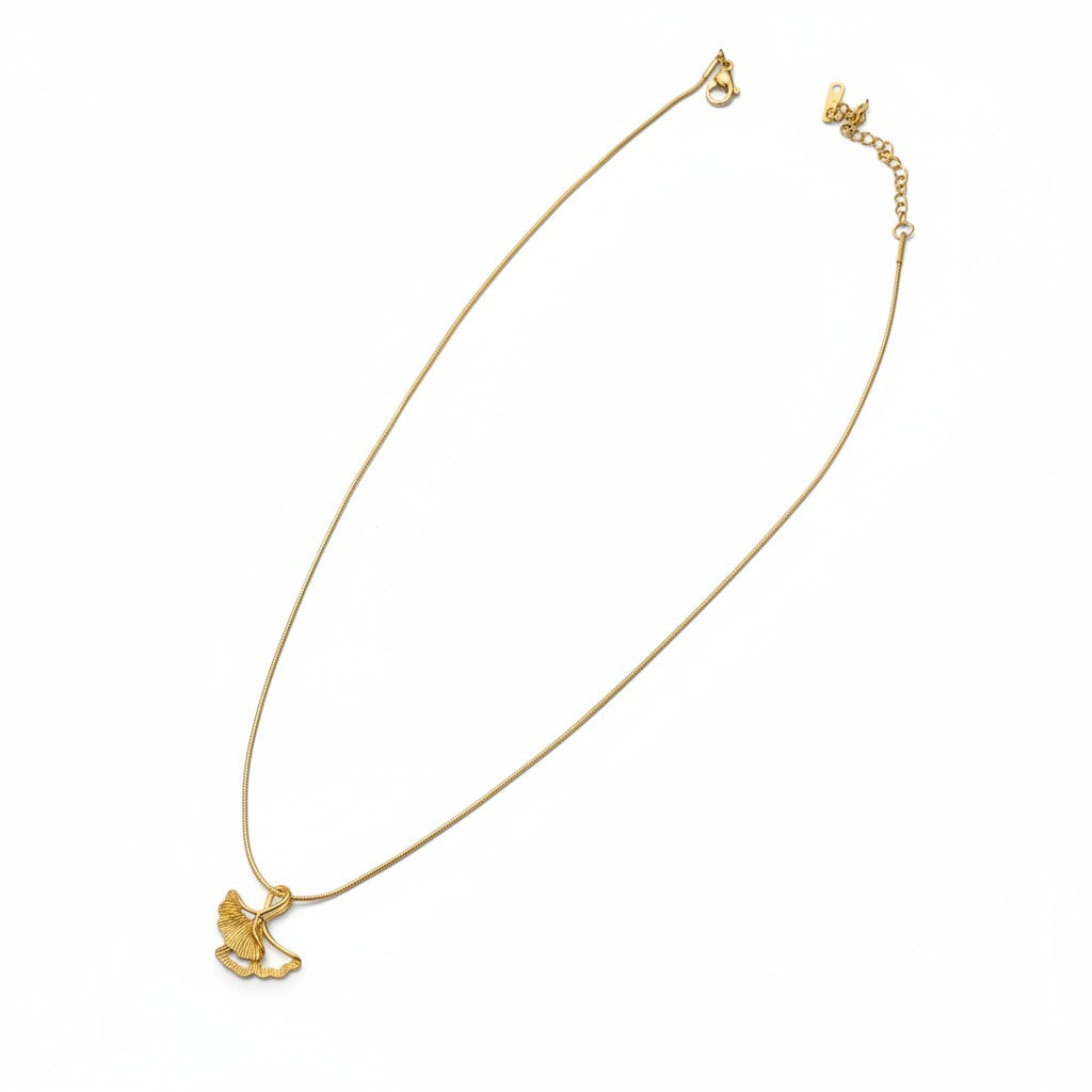 Demi-Fine gold-tone leaf pendant necklace by Ivvati