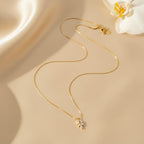 Ivvati Demi-Fine leaf CZ pendant necklace for women