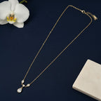 Ivvati Demi-Fine pear drop CZ pendant necklace for women