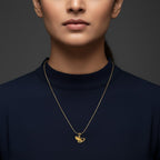 Ivvati Demi-Fine textured leaf pendant necklace for women