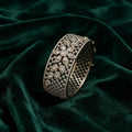 Ivvati floral AD statement kada bracelet with intricate clear stone detailing