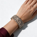 Ivvati floral American Diamond kada bracelet with clustered stone design