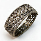 Ivvati floral stone statement bracelet with sparkling clear stones